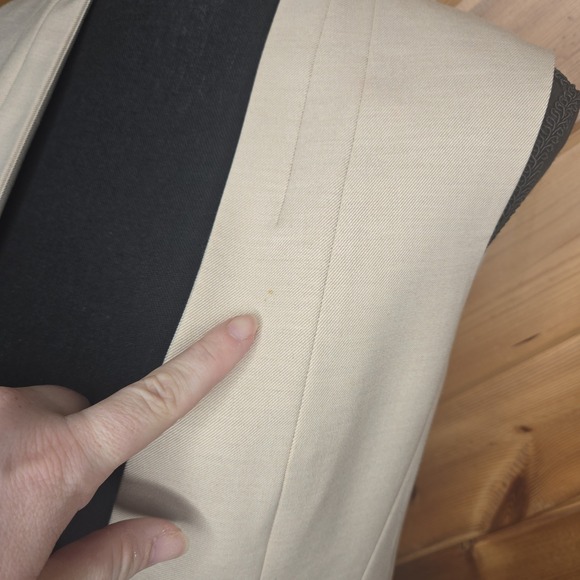 White House Black Market Beige Sleeveless Blazer‎ Vest Sz 00 Business - Picture 8 of 9